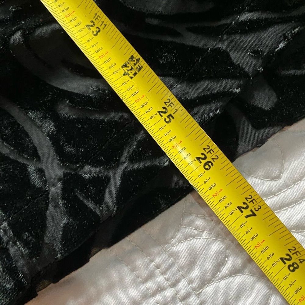 Boho 16 P Black Velvet Floral Burnout Shirt Lux Indie Vanguard Whimsygoth b1-25 - Picture 8 of 9